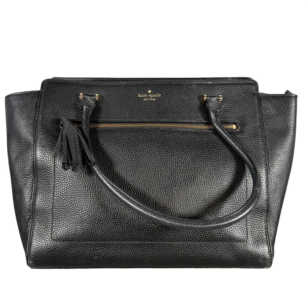 Kate Spade Patterson Drive Maisie Tote Black Pebbled Leather Large Bag Used